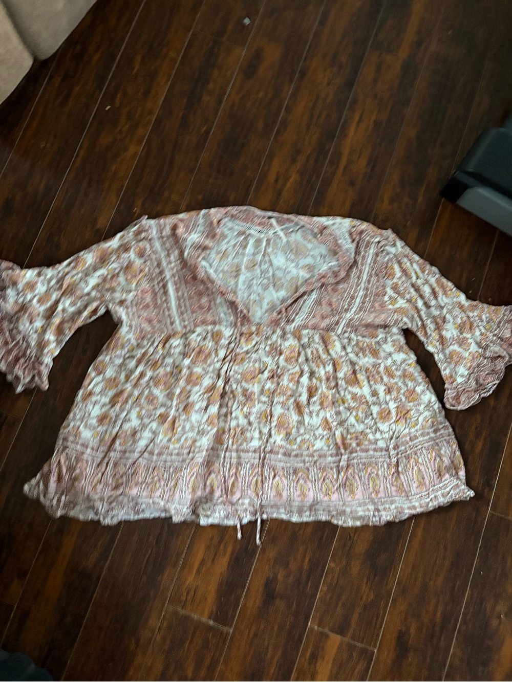 Free People Blush Floral Boho Tunic